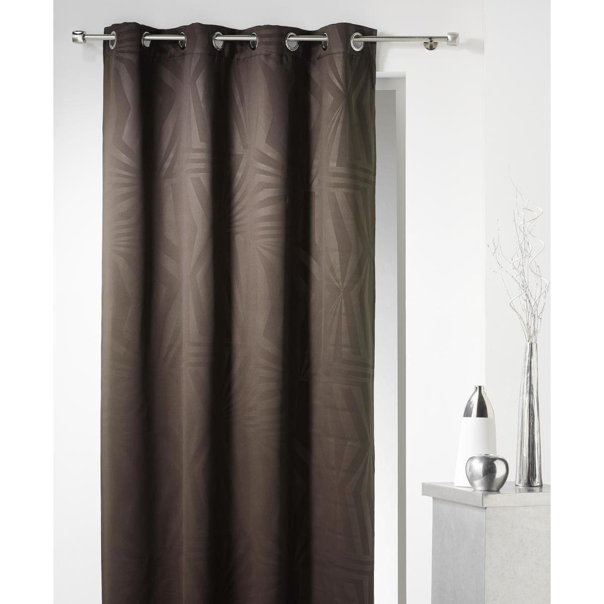 Rideau occultant Oxford en polyester - 140 x 240 cm - Marron