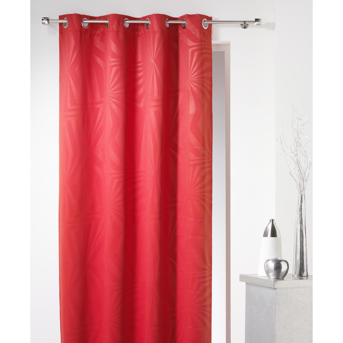 Rideau occultant Oxford en polyester - 140 x 240 cm - Rouge