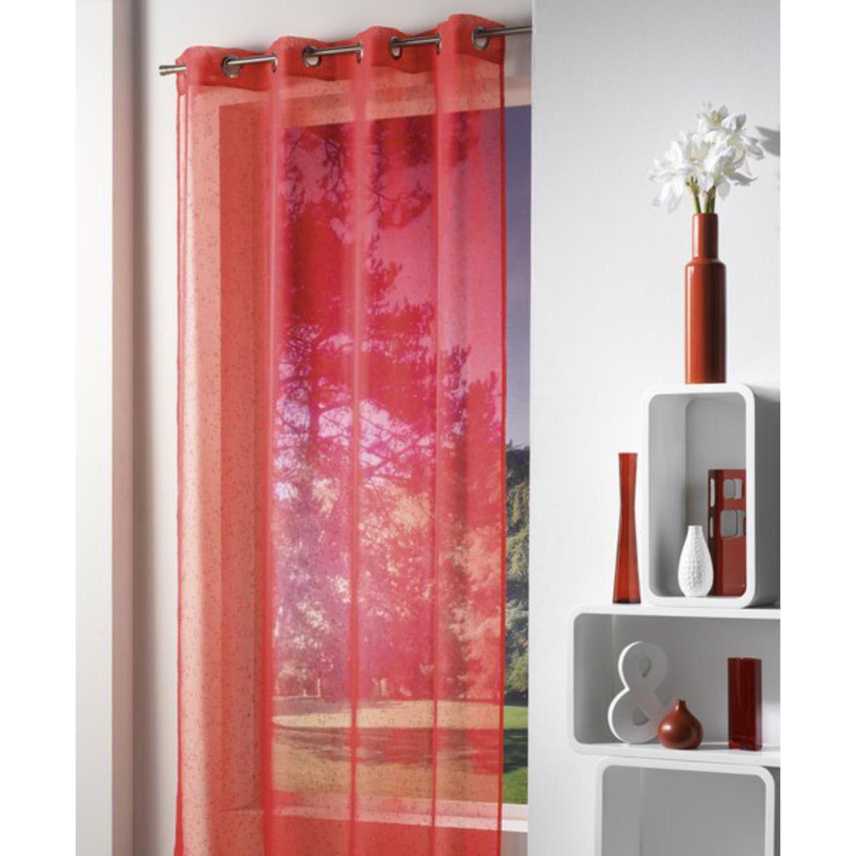 Voilage Alibi en polyester - 140 x 240 cm - Rouge Cerise