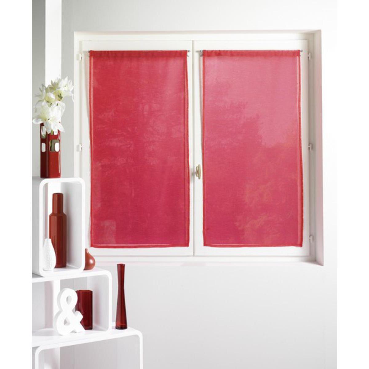 Paire de vitrages Alibi en polyester - 60 x 120 cm  - Rouge cerise