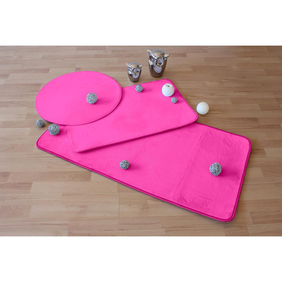 Tapis - Polyester et latex - 50 x 80 cm - Rose