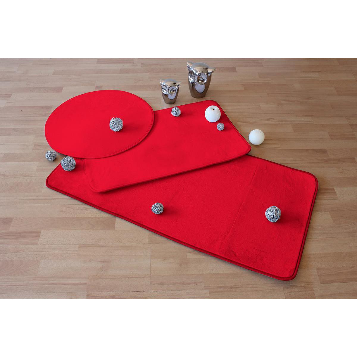 Tapis - Polyester et latex - 50 x 80 cm - Rouge