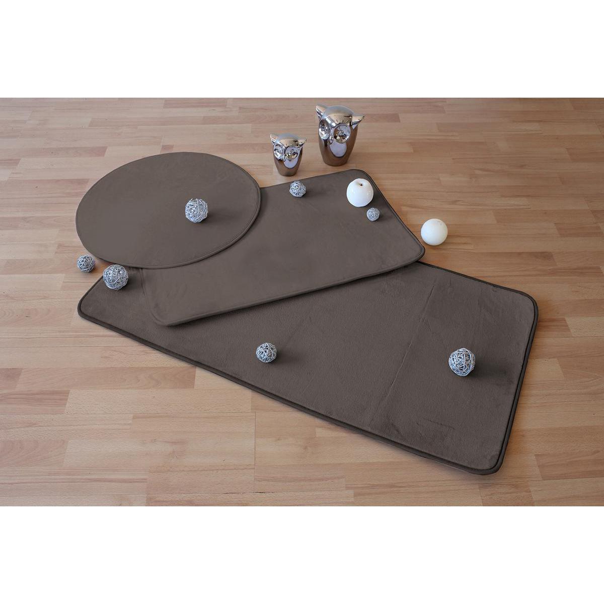 Tapis - Polyester et latex - 50 x 80 cm - Marron