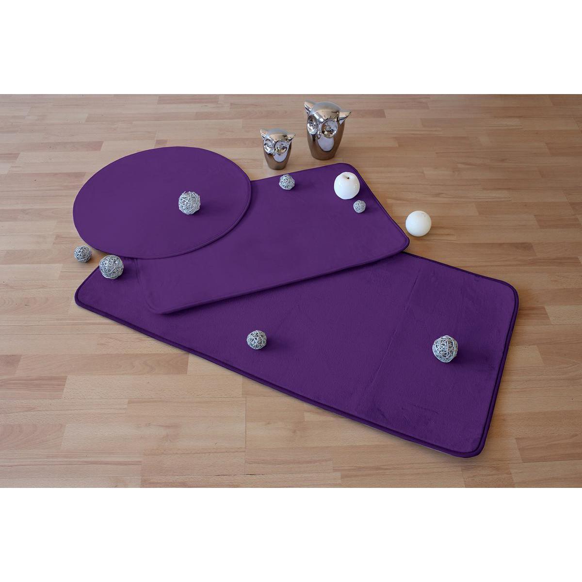 Tapis - Polyester et latex - Diamètre 60 cm - Violet