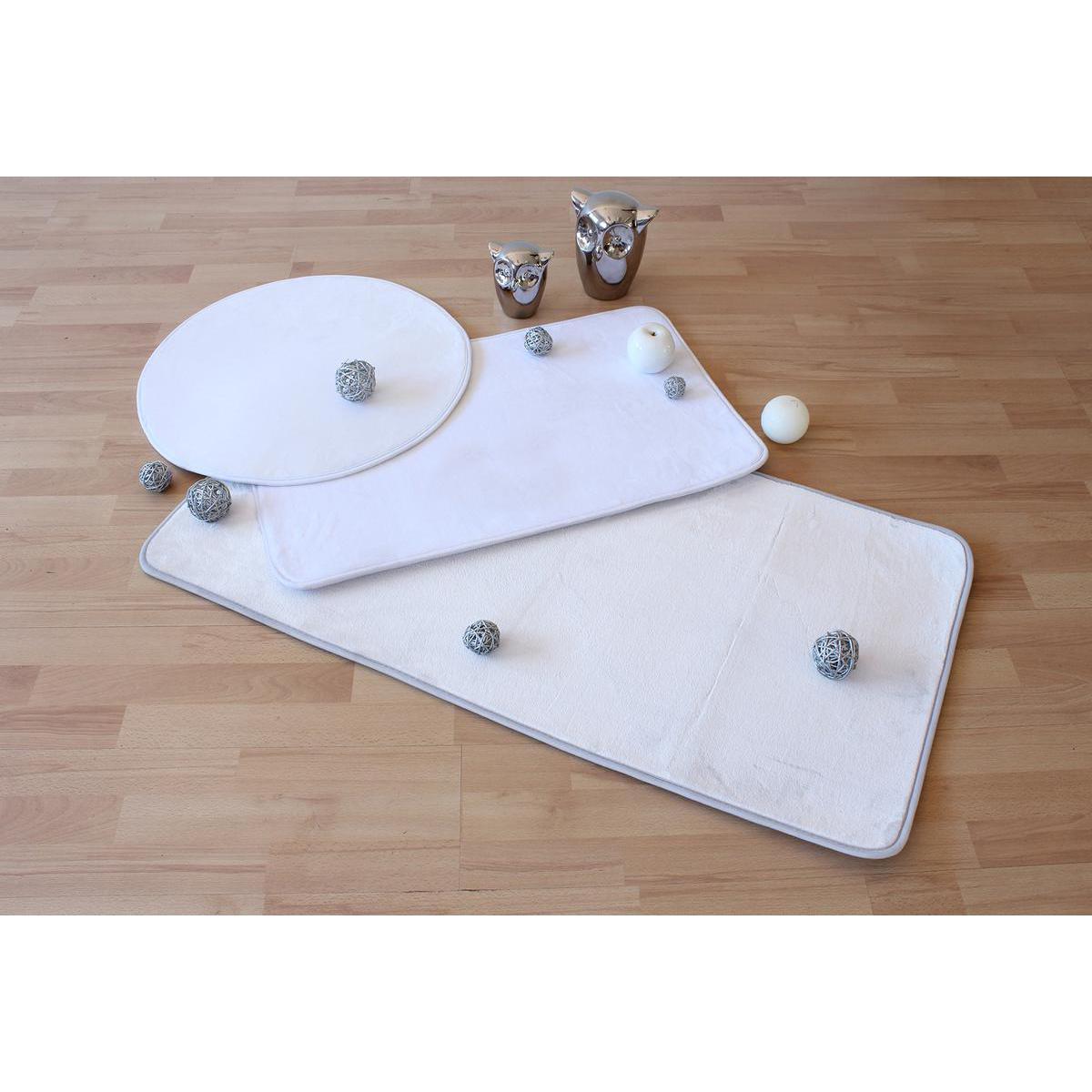 Tapis - Polyester et latex - 60 x 115 cm - Blanc