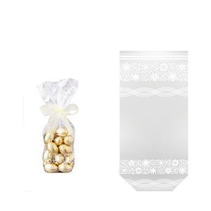 Lot de 10 sachets de cellophane dentelle - Transparent