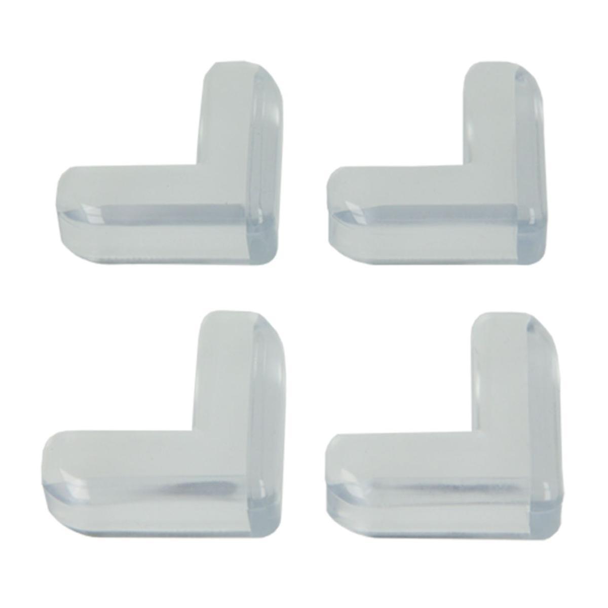 Lot de 4 protections de coin de table - Plastique - 16 x 9,5 cm - Blanc