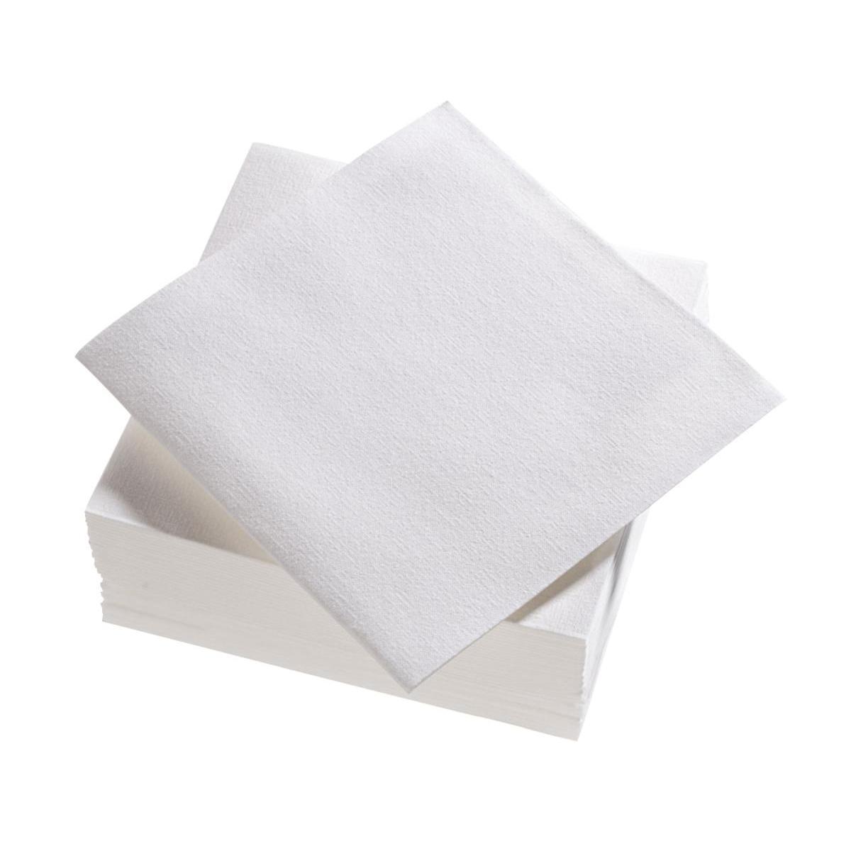 Lot de 50 serviettes - intissé - 40 cm x 40 cm - Blanc