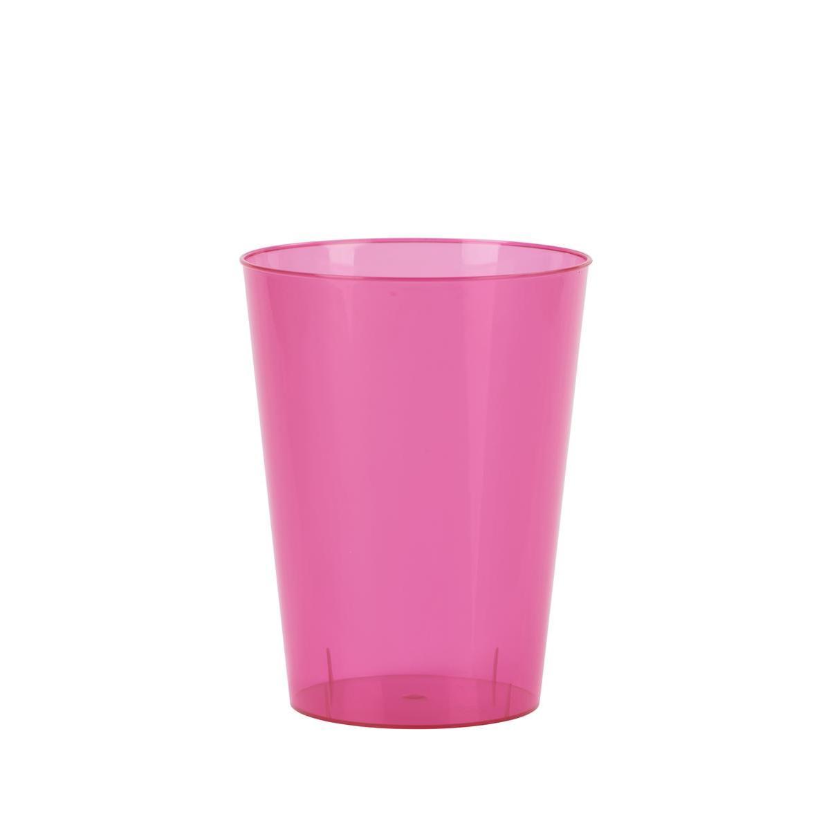 Lot de 8 verres - plastique - 30 cl - Rose fushia