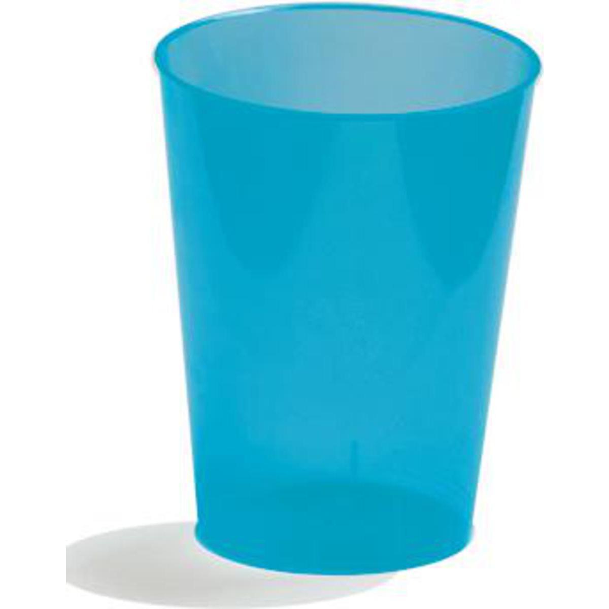 Lot de 8 verres - plastique - 30 cl - Bleu turquoise