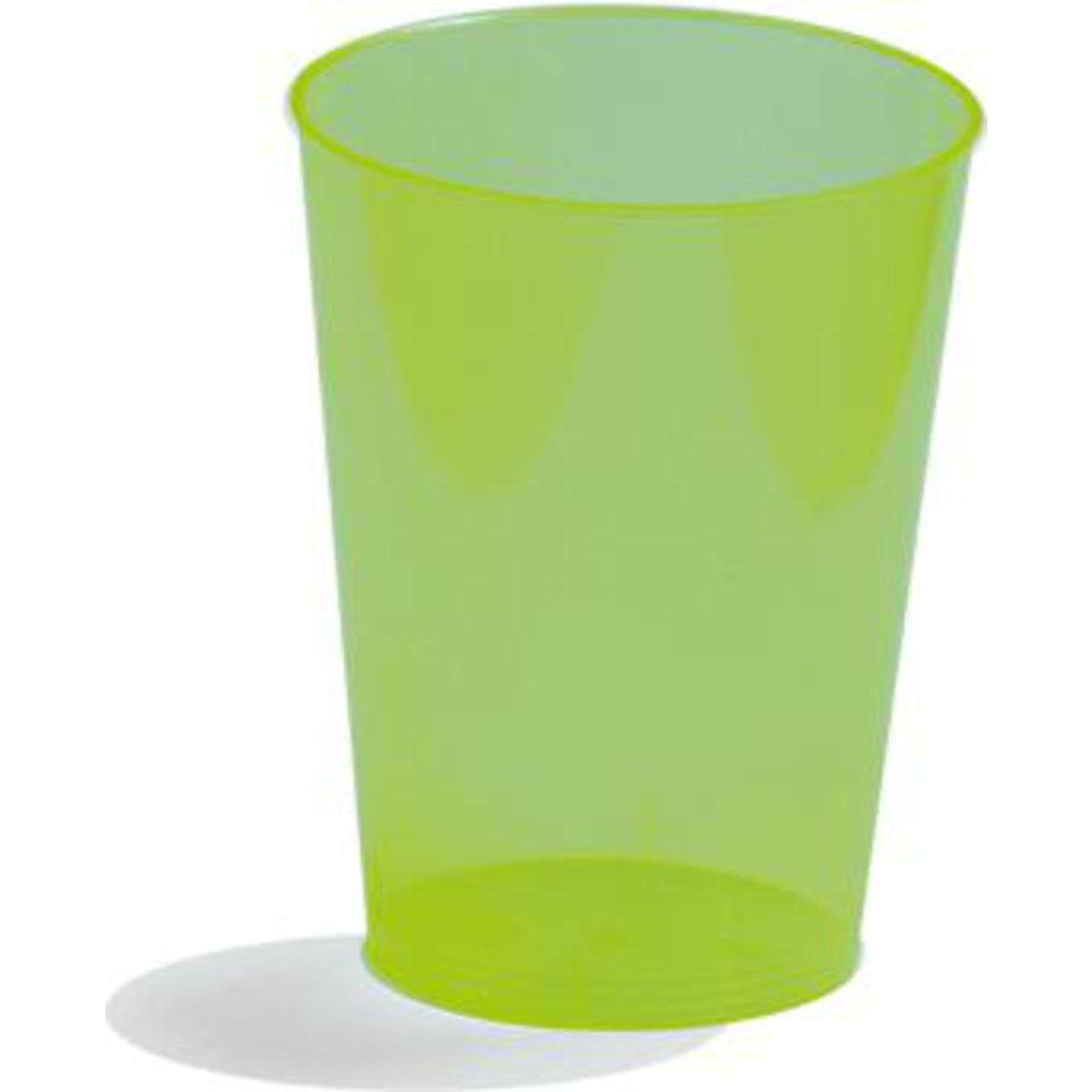 Lot de 8 verres - plastique - 30 cl - Vert kiwi