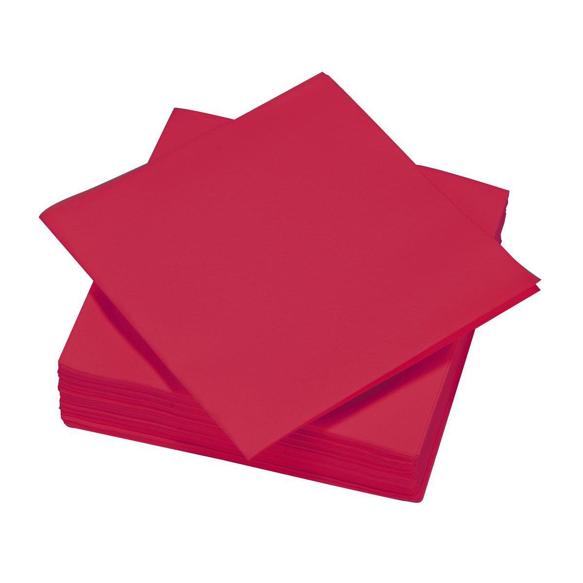 Lot de 25 serviettes - intissé - 40 cm x 40 cm - Rouge bordeaux