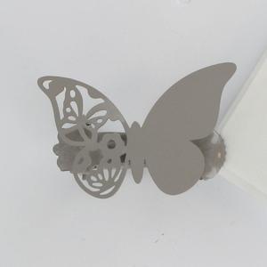 Lot de 2 pinces à rideau papillon en métal -Grand modèle - Mariposa - Gris