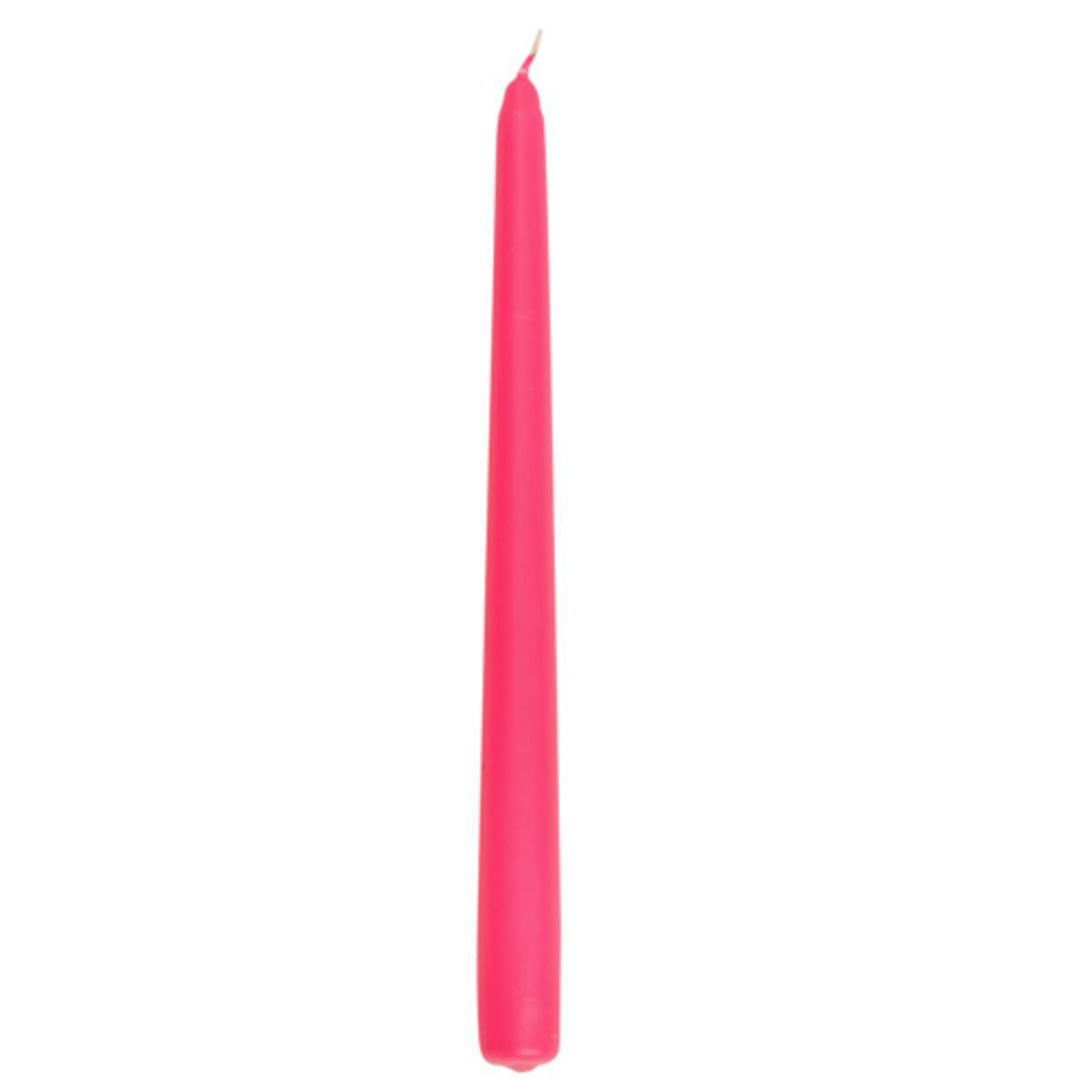 Lot de 4 bougies flambeau en cire -  25 cm -  Rose