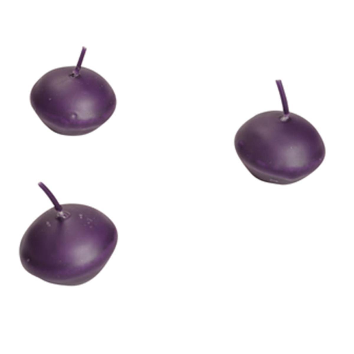 Lot de 9 bougies flottantes en cire - 29 x 30 x 22 cm - Violet