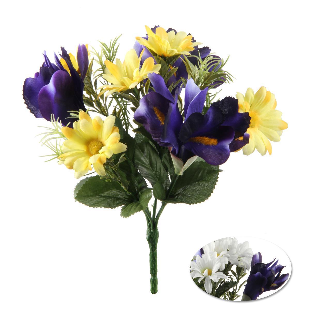 Bouquet de Marguerites et Iris - H 22 cm