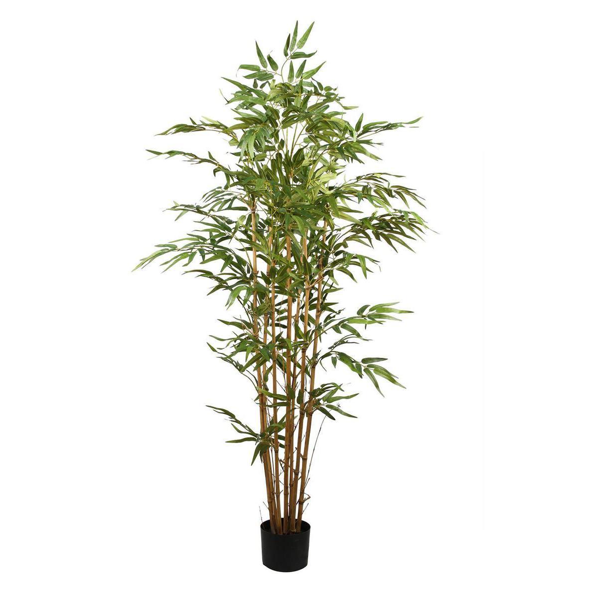 7 troncs de bambou naturel 800 feuilles- Plastique Bambou - H 120 cm - Vert