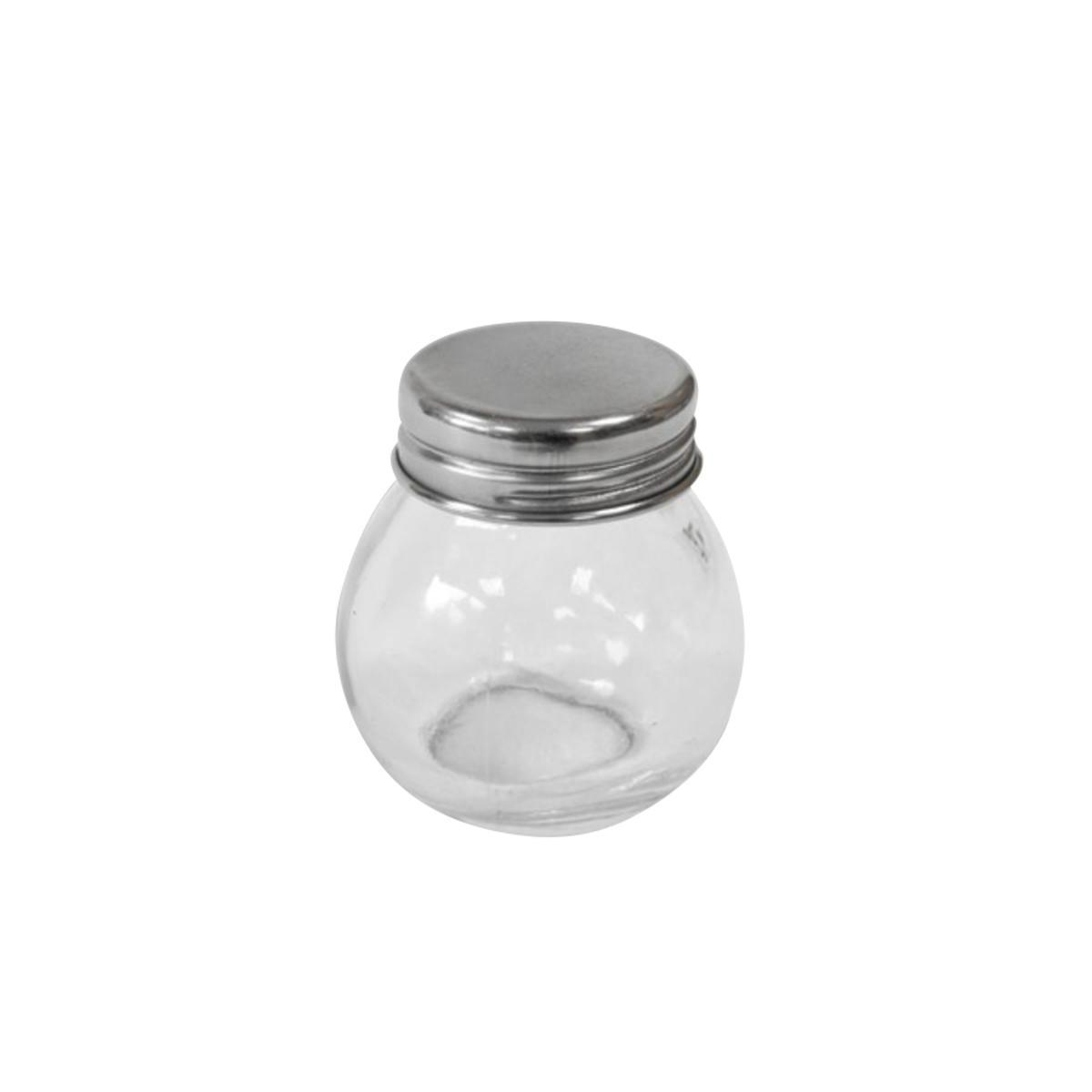 Pot en verre avec un couvercle en métal - Verre et métal - 5 x 5,2 cm - Transparent