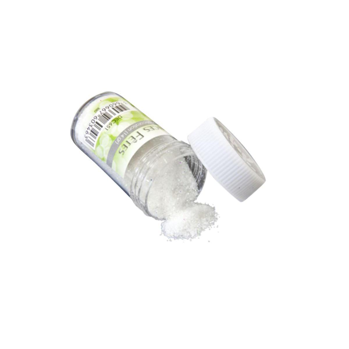 Pot de paillettes - Plastique - 14g - Blanc