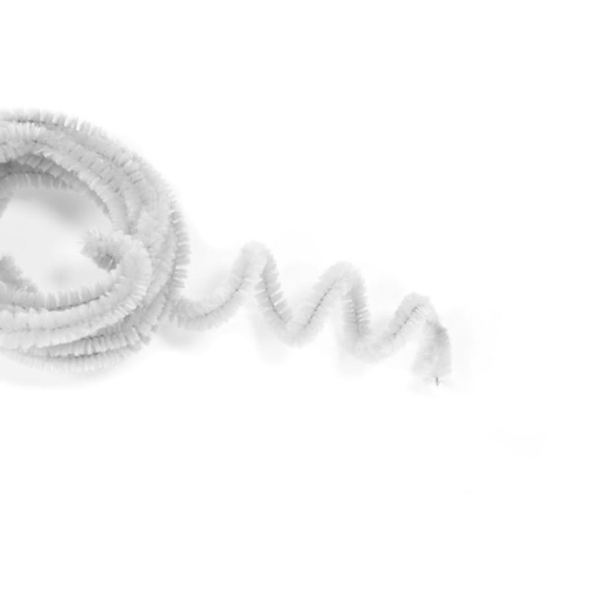 Fil à torsader fantaisie - Polyester - 4 m - Blanc