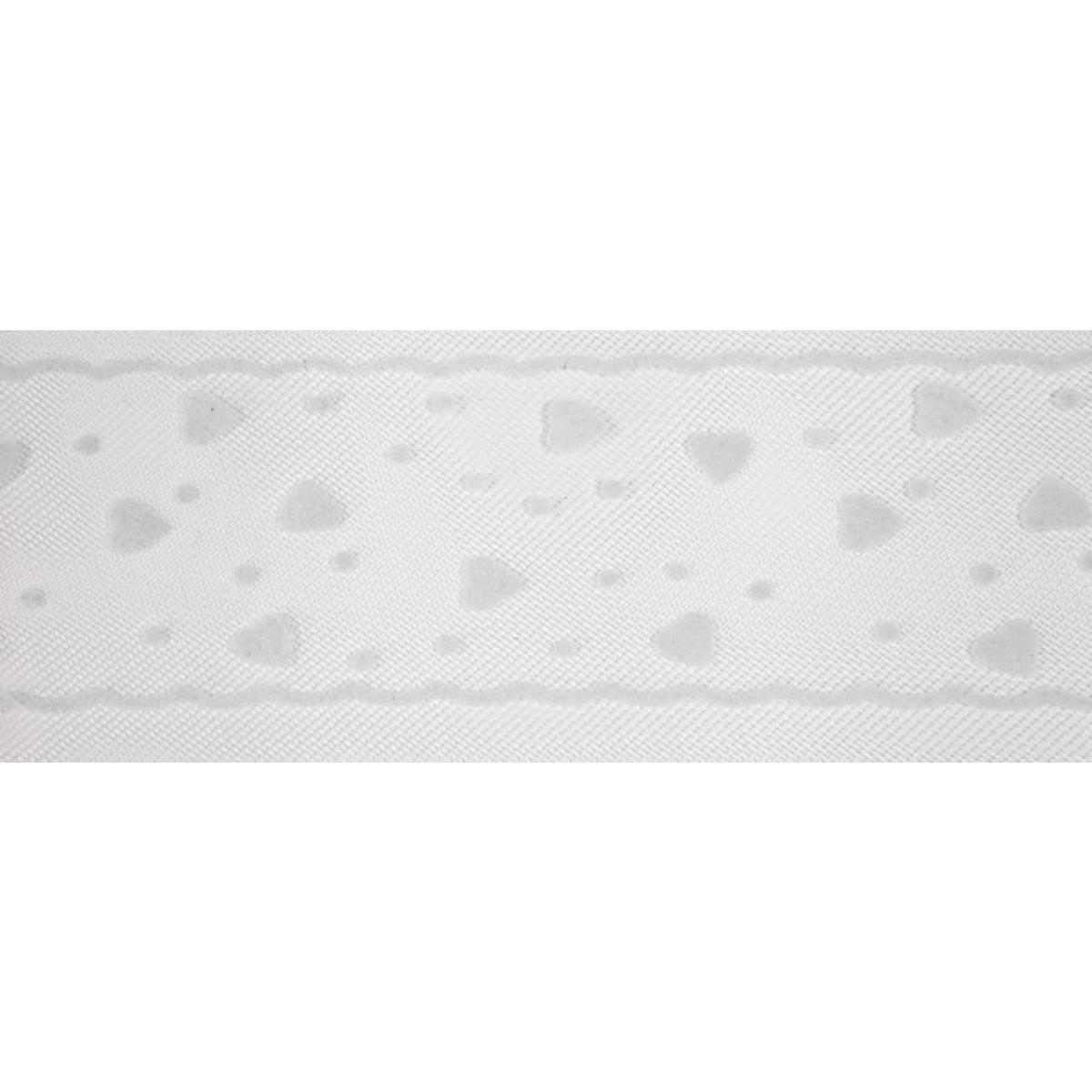 Rouleau décoratif Cœurs - Tulle - 8 cm x 20 m - Blanc