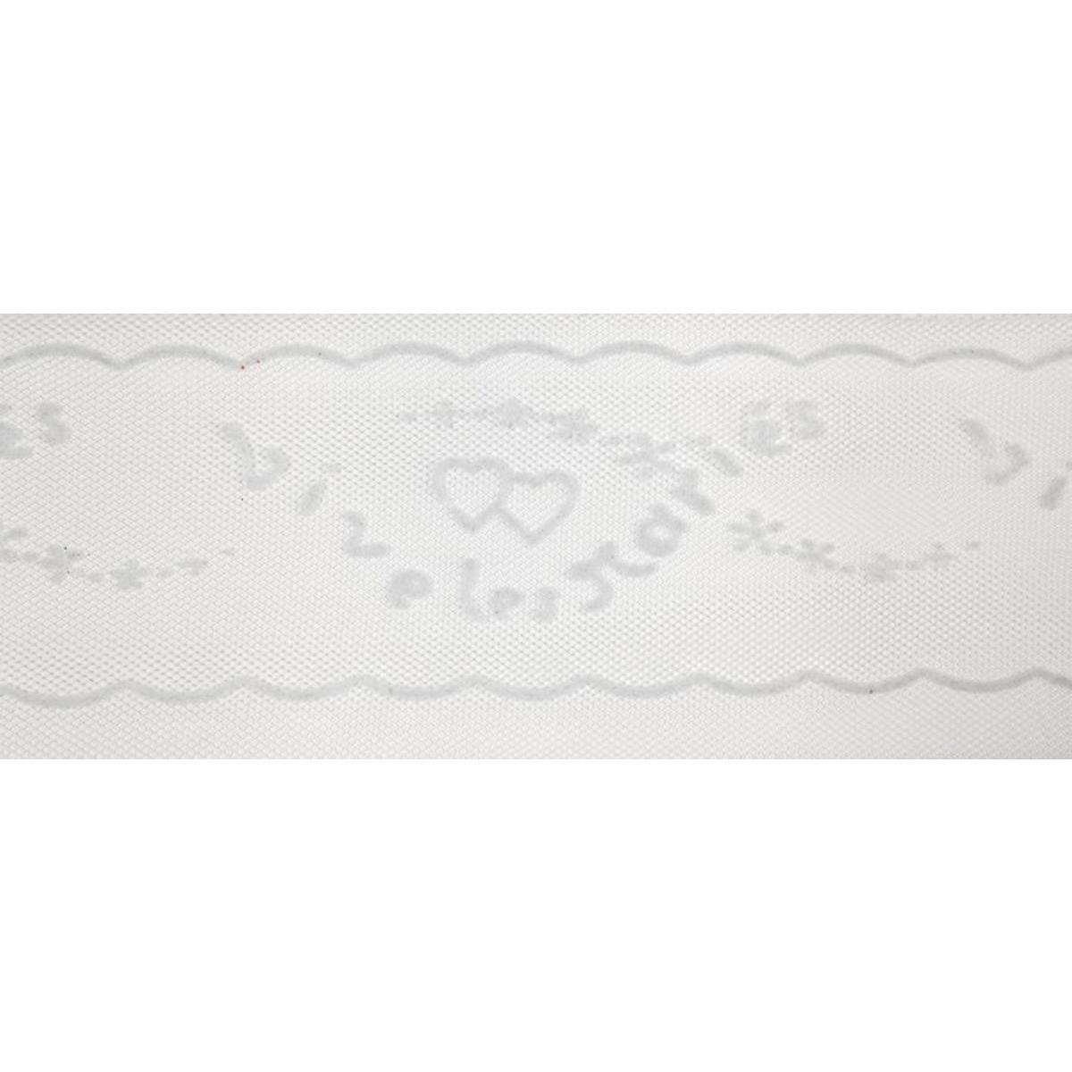 Rouleau décoratif Vive les Mariés - Tulle - 8 cm x 20 m - Blanc
