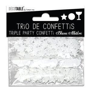 Trio de confettis blanc albâtre