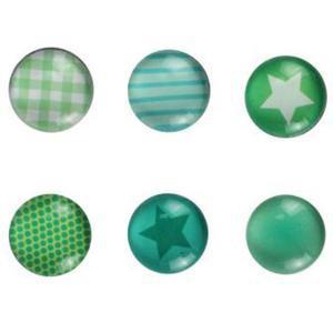 Lot de 6 aimants en acrylique camaïeu vert - 1,8 cm - Vert