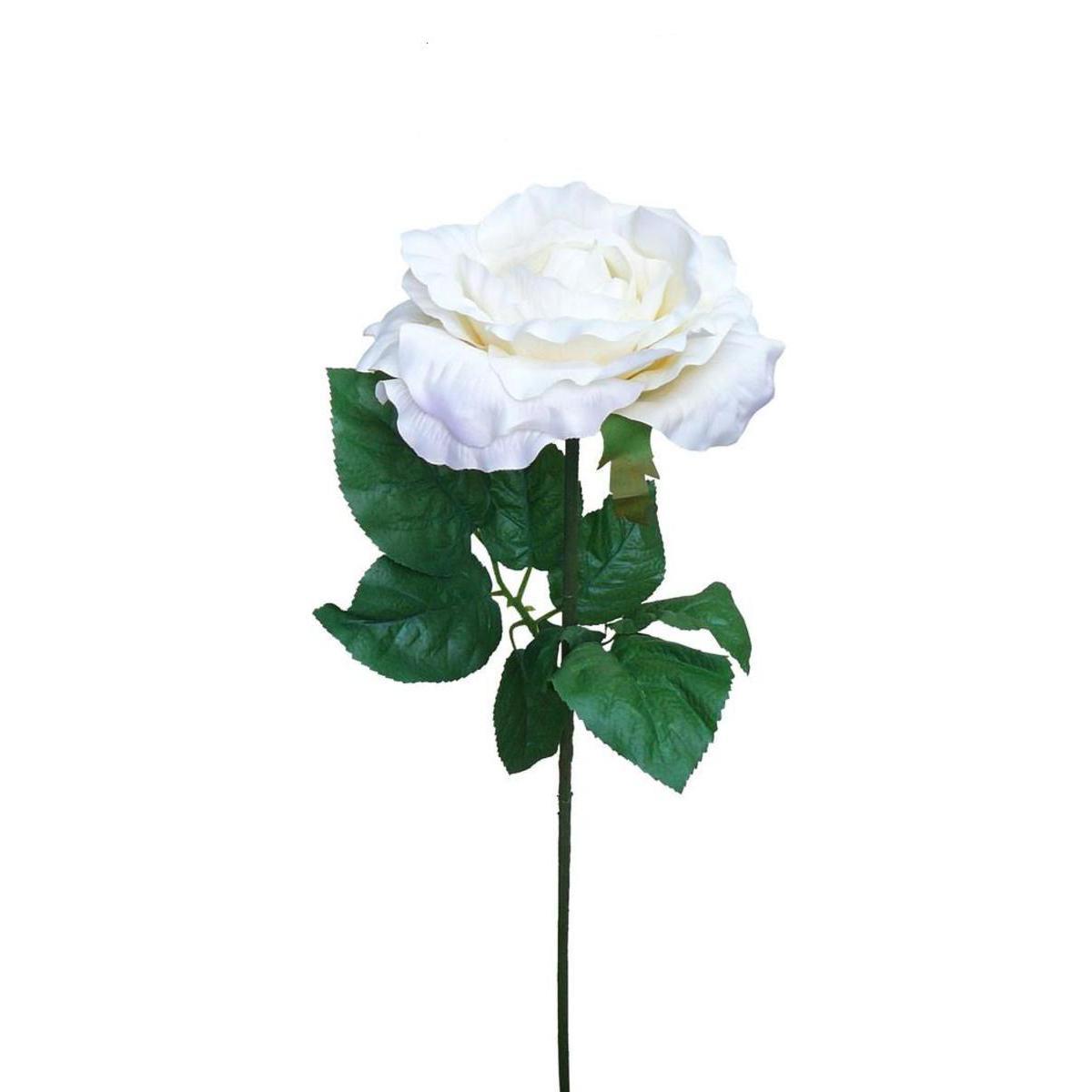 Tige rose géante de luxe - Polyester - 103 cm - Blanc