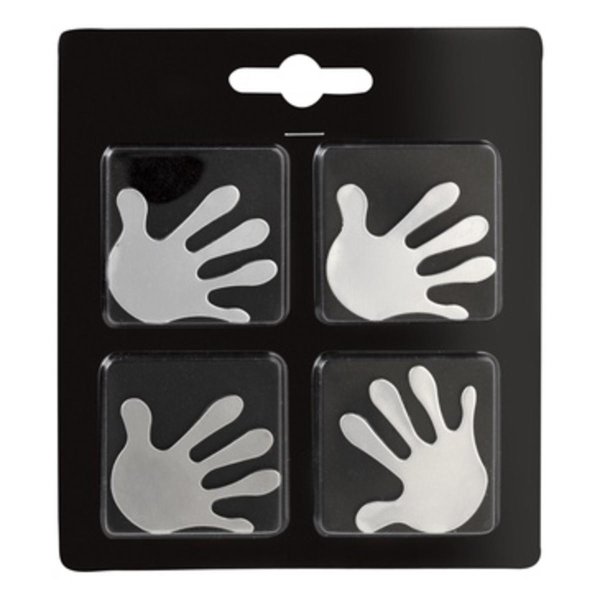 Lot de 7 Magnet Hands - 12,5 x 11 cm - Aimant - Gris