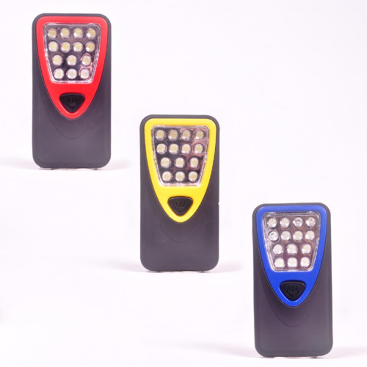 Ensemble torche 14 LED  + piles - Plastique - 11,5 x 5,5 x 2 cm - Multicolore