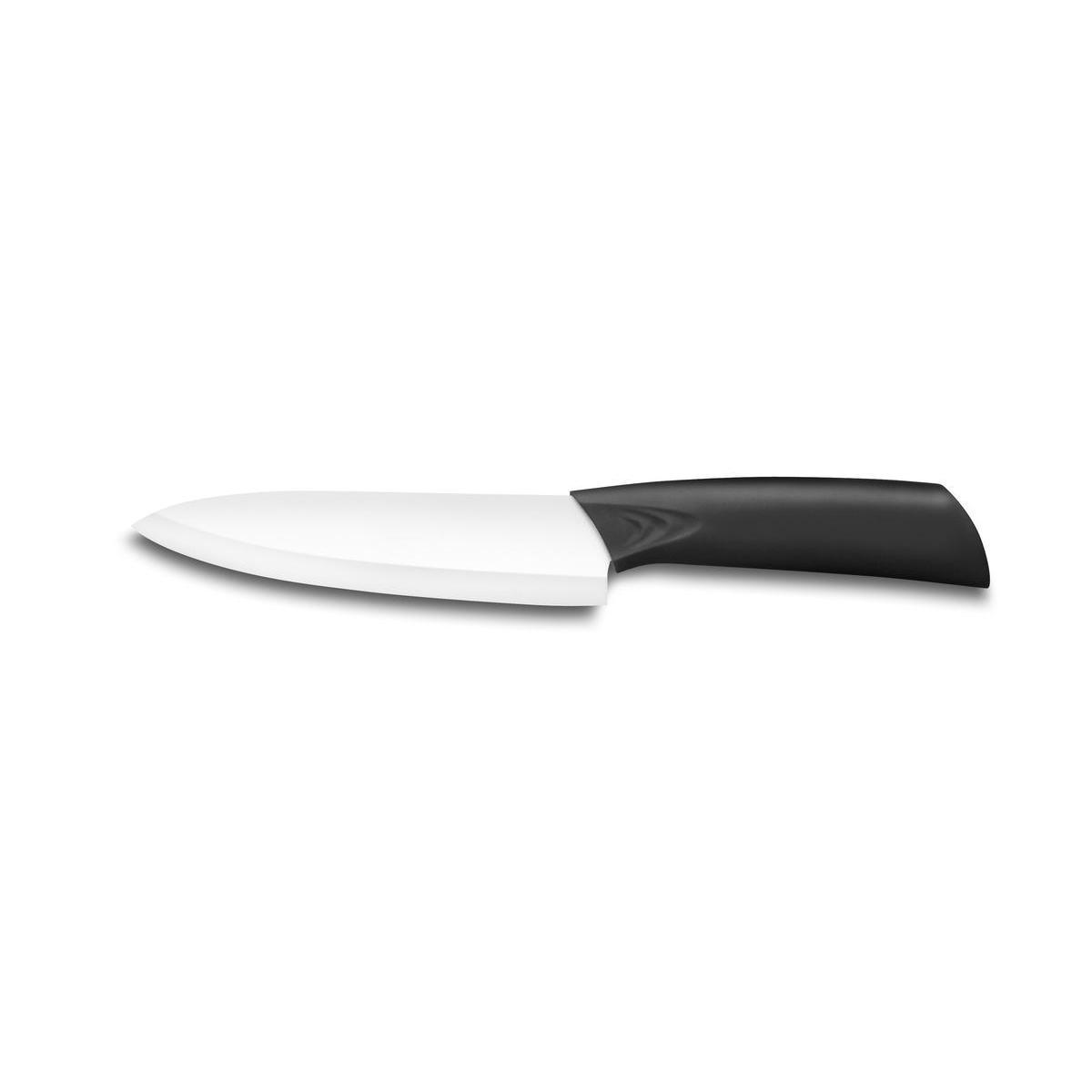 Couteau Chef  en céramique et manche ABS - 15 cm - Blanc, noir