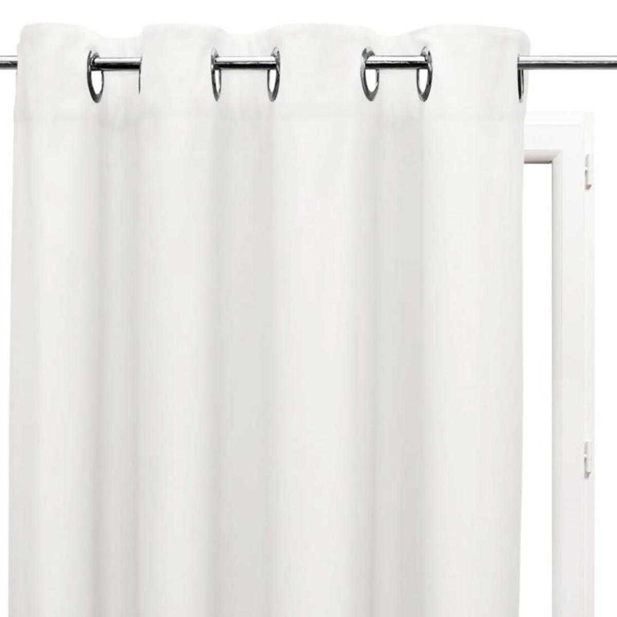 Rideau uni à oeillets - 135 x 180 cm - Alix blanc