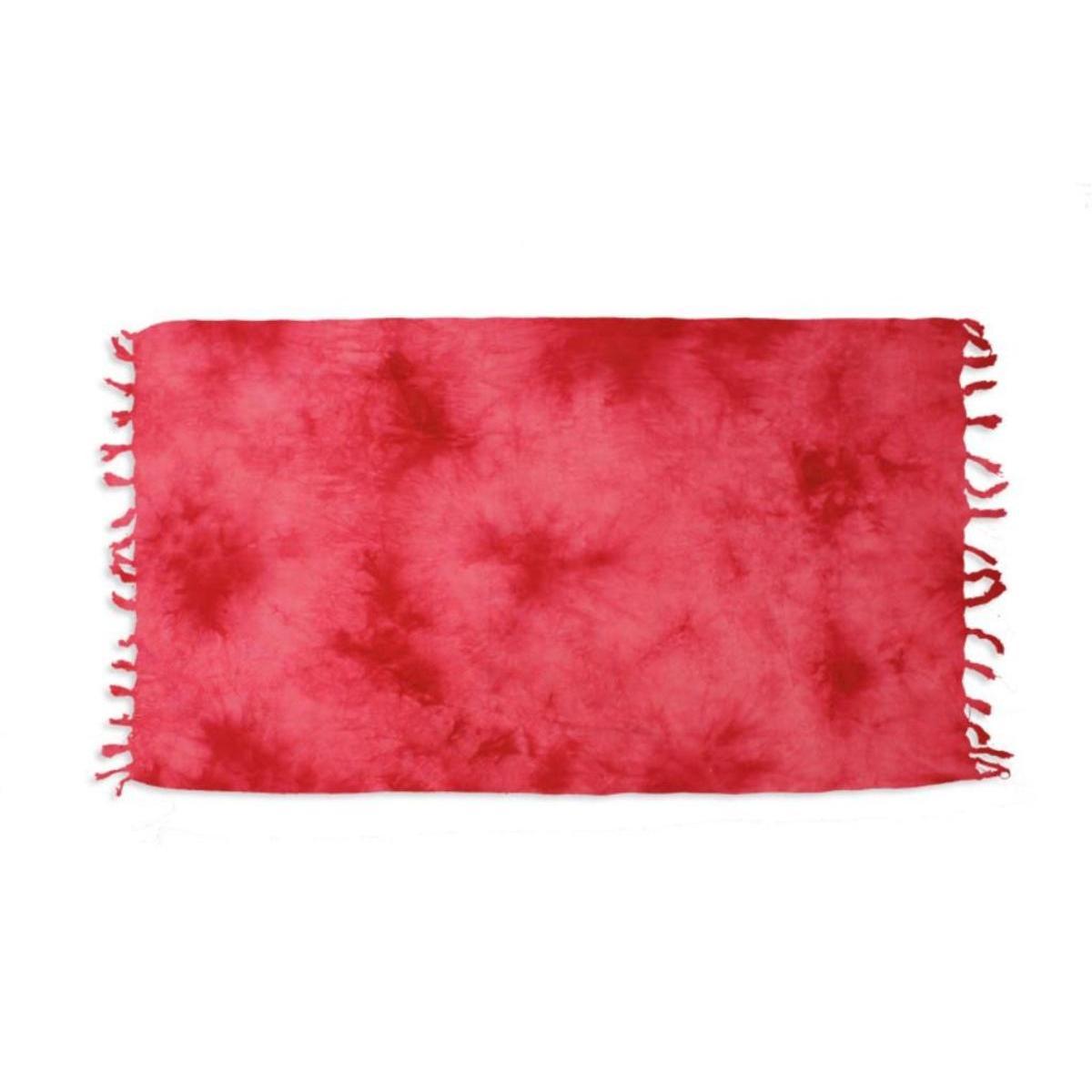 Fouta en coton - 80 x 150 cm - Tie and dye rouge