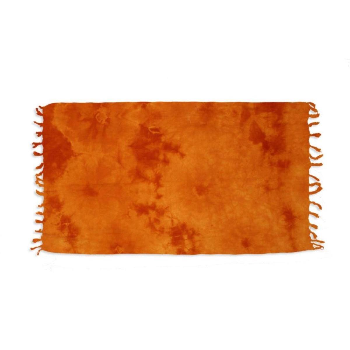 Fouta coton - 80 x 150 cm - Tie and dye orange