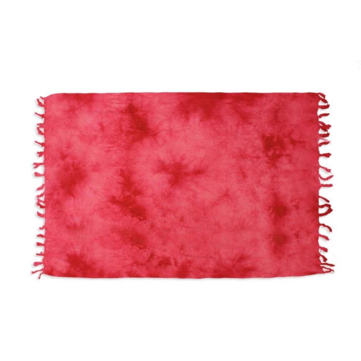 Fouta en coton - 140 x 180 cm - Tie and dye rouge