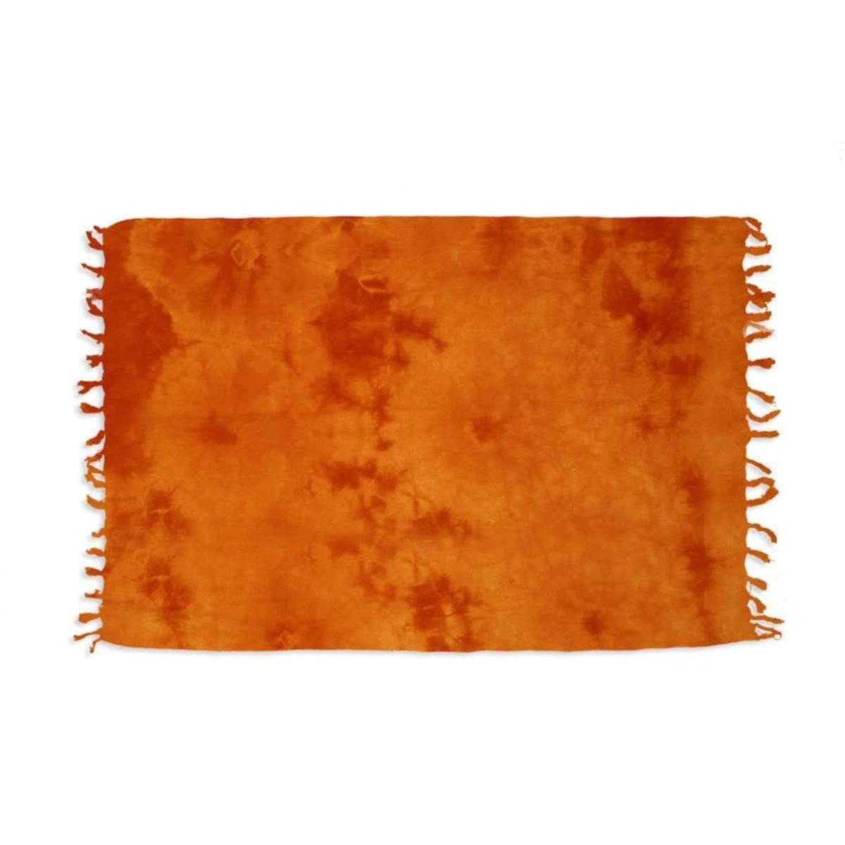 Fouta coton - 140 x 180 cm - Tie and dye orange