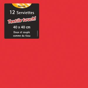 Lot de 12 serviettes - Papier - 40 x 40 cm - Rouge