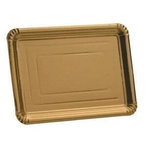 Plateaux carton rectangulaires 34 x 45 cm x 3 pièces doré