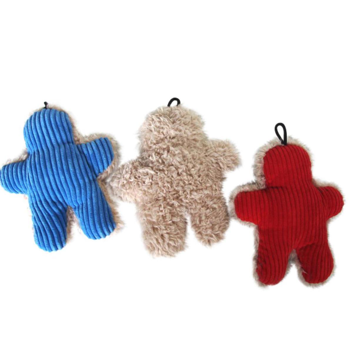 Jouet le doudou du chien - Tissu - 19 x 15 x H 5 cm - Bleu, jaune ou rouge