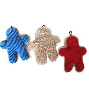 Jouet le doudou du chien - Tissu - 19 x 15 x H 5 cm - Bleu, jaune ou rouge