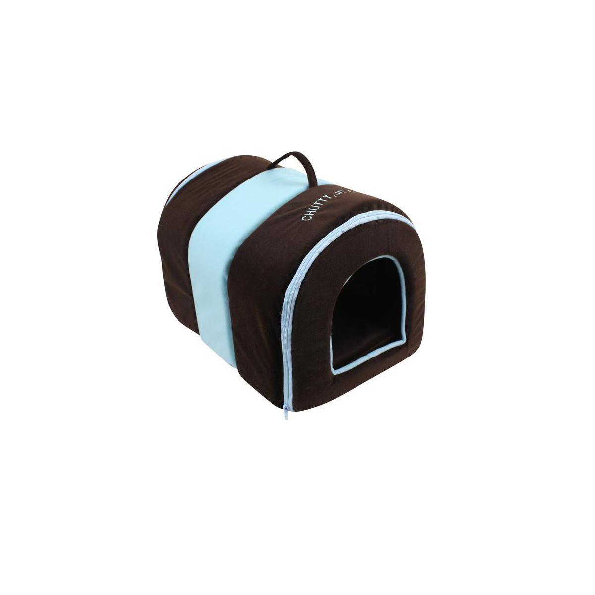 Tunnel confort - Tissu - 33 x 30 x H 27 cm - Gris, bleu et marron