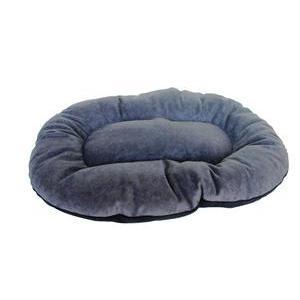 Coussin Suédine Anna - Tissu - 42 x 28 x H 6 cm - Noir et gris