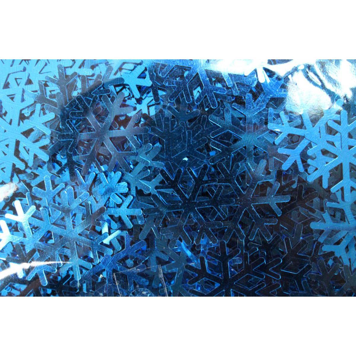 Sachet de sequins flocons - Plastique métallisé - Diamètre 2 cm - Bleu