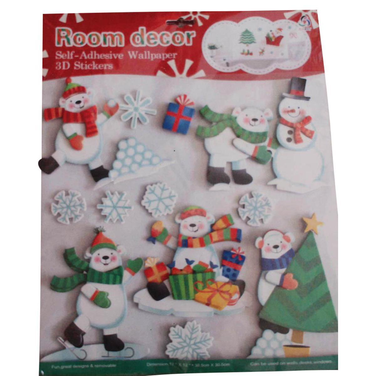 Décors de Noël 3D - Carton - 2 à 10 cm - Multicolore