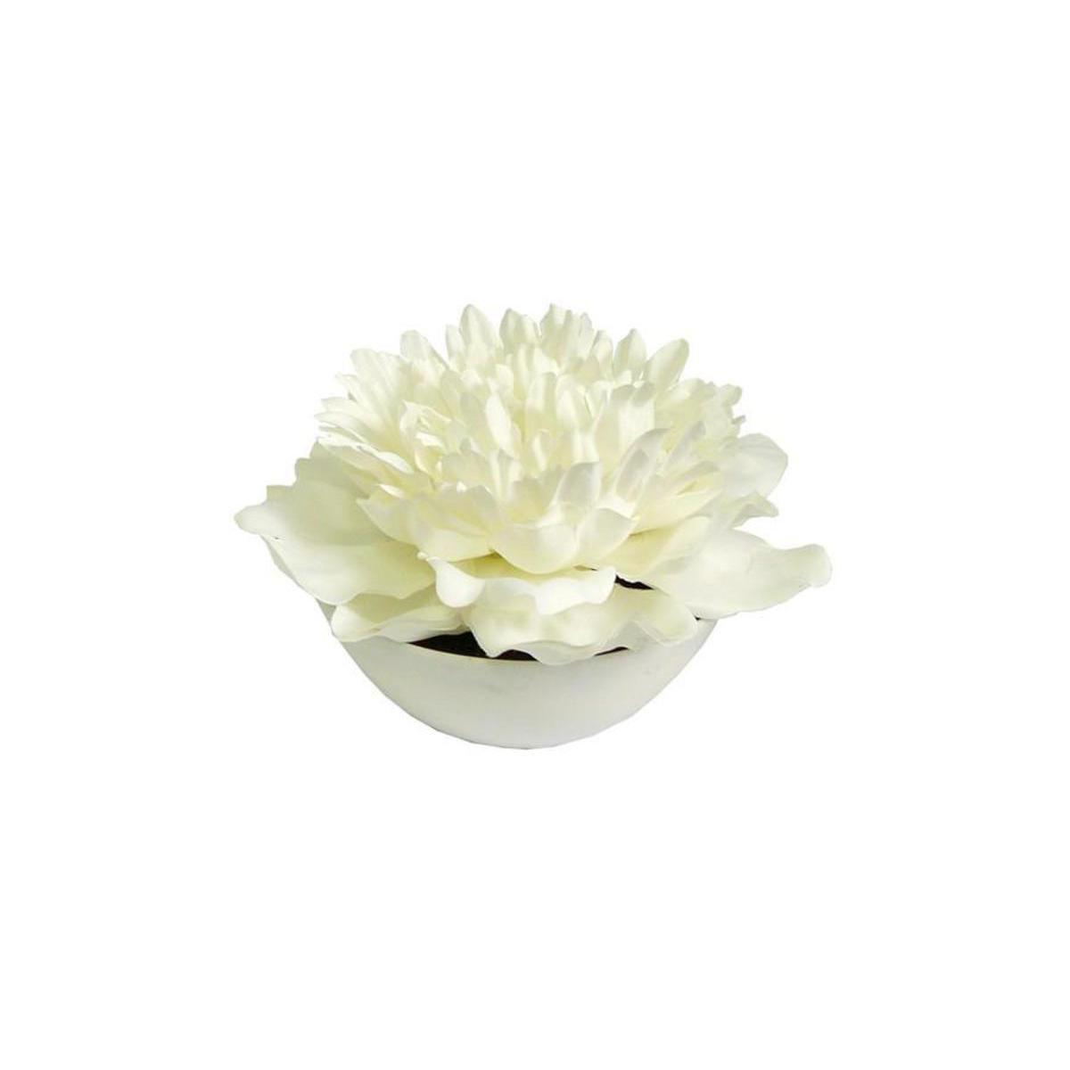 Coupe pivoine - Polyester - Ø 15 cm - Blanc crème