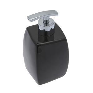 Flacon pompe céramique cube - L 8 x H 15.7 x l 8 cm - Noir