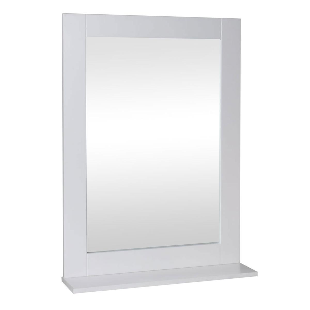 Miroir salle de bain - L 48.7 x H 69 x l 1.5 cm - Blanc