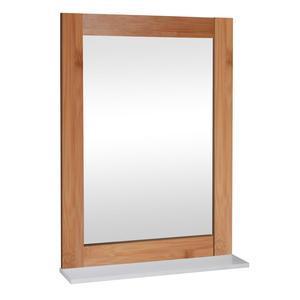 Miroir salle de bain bambou - L 48.7 x H 69 x l 1.5 cm - Marron