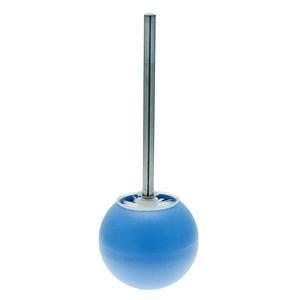 Pot à balai + brosse WC - L 14 x H 37.5 x l 14 cm - Bleu